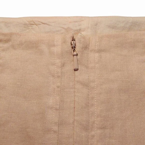 Lauren Ralph Lauren 100% Linen Peach Pink Flared Midi Skirt Good Cond Women 16 - Picture 3 of 5